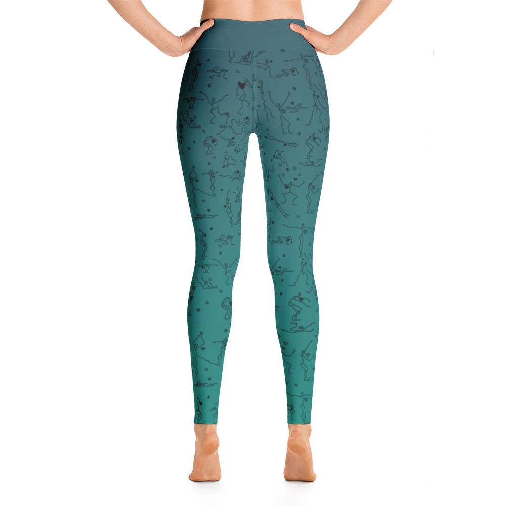 Leggings - "Debbie's Dancers" Original Art - Blue-Green Ombre