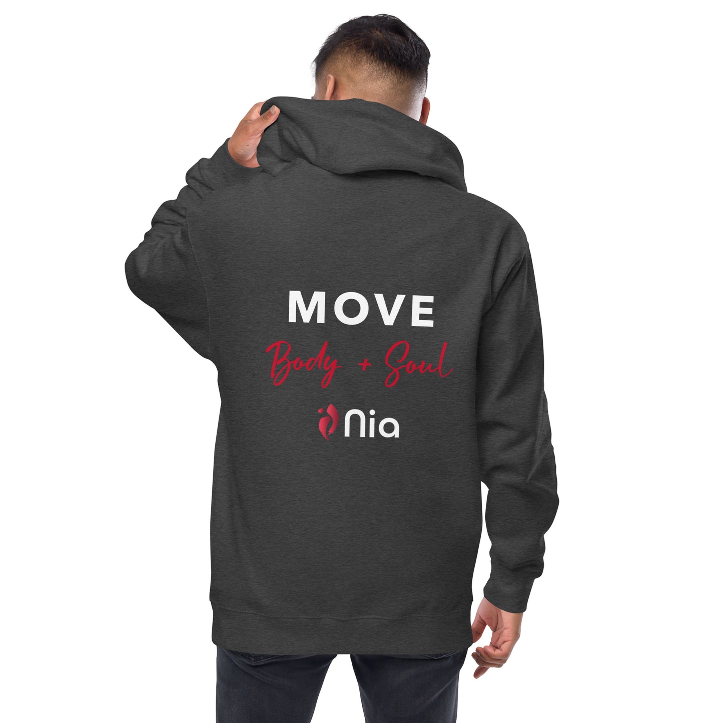 Nia® Move Body + Soul Unisex Fleece Zip Up Hoodie