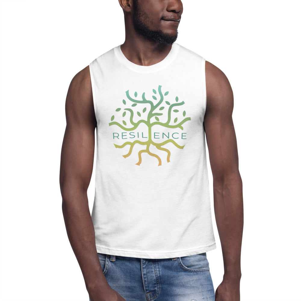 RESILIENCE White Unisex Muscle Tank
